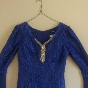 Lacy blue formal dress